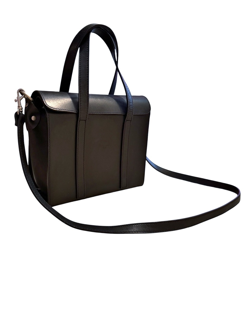 Michael Green Scandia Bag USA Black Leather Satchel Structured Bag VTG Handmade